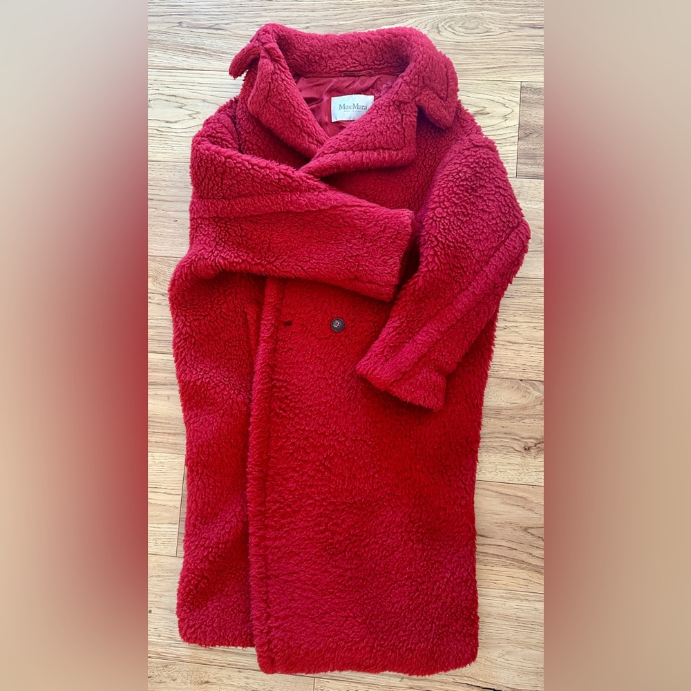 Red Max Mara Icon Teddy Coat S